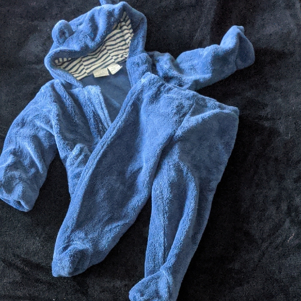 Koala Kids Plush Blue Hooded Footed One-Piece